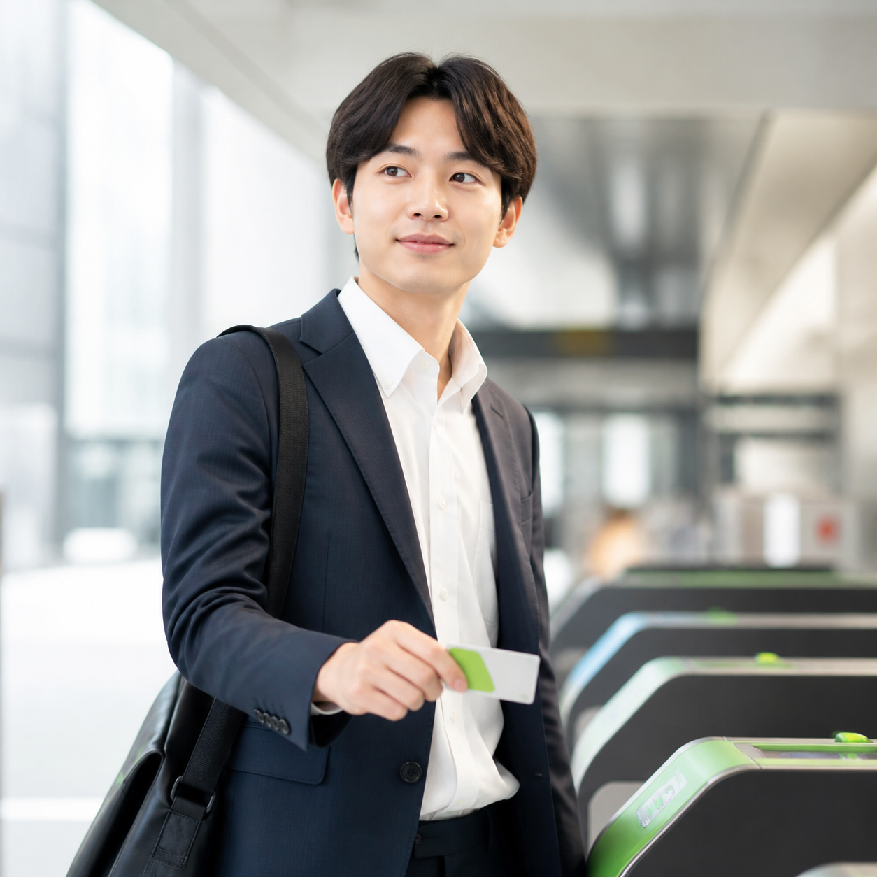 交通系カードで通勤する社員